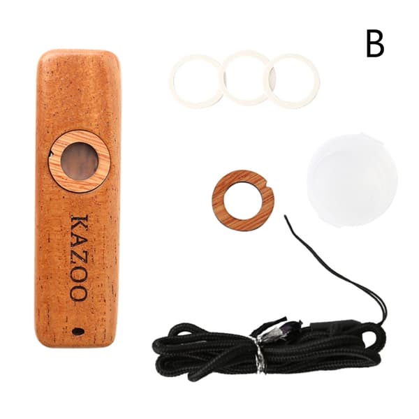 Trä Kazoo Mahogny Kazoo Flöjt Membran Gitarr Ukulele Ackompanjemang Harmonikon Membran Munmusik Blåsinstrument A