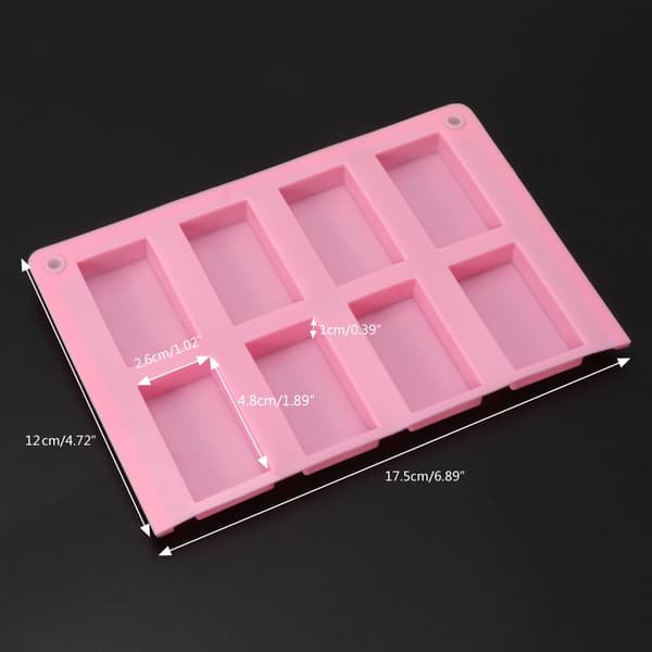 DIY Epoxy Resin 8 Hulrum Rektangel Dekoration Silikoneform Smykkefremstilling