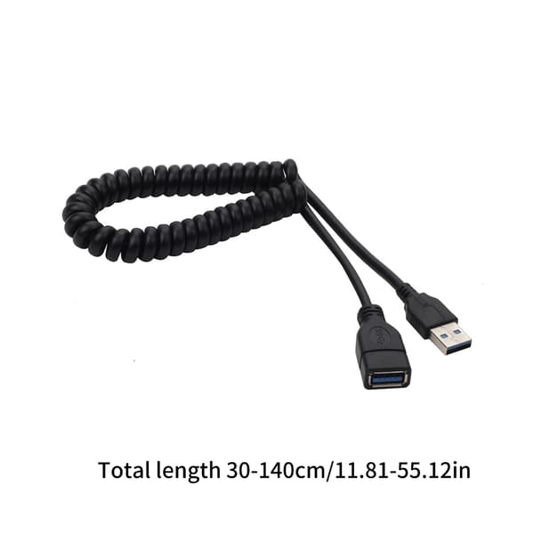 Spiral USB 3.0 Förlängningskabel Typ A Hane till Hona för Snabb Dataöverföring