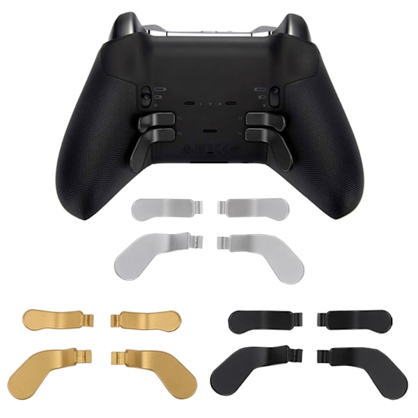 Ersättande ryggpaddlar set Metallutlösare Lås Speltillbehör Enkel installation för XboxOne Elite2 Controller Series Black