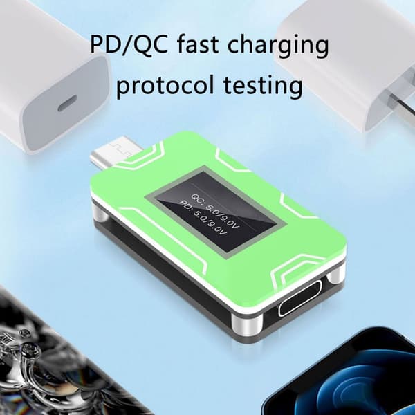 T02 USB C Strømmåler LCD Spænding Strøm Display USB C Tester Multimeter