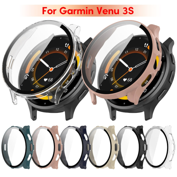 Watch Cover för Venu 3S Armbandsur Case Anti-Scratch cover med skärmskydd Black