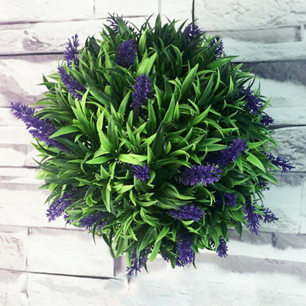 Konstgjord lavendelboll Blomkorg för kreativ konstgjord växt Lavendel Dekorativ boll Topiary boll för balkong D