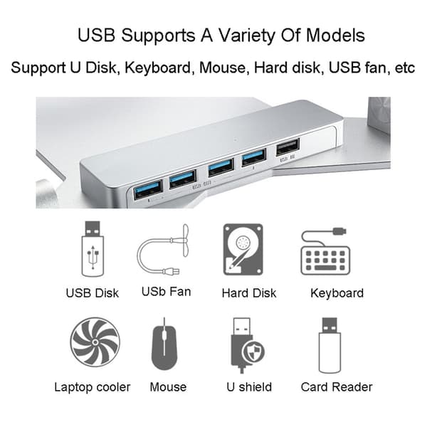 Bärbara stativ Justerbart höjdlyftande aluminium fällbart stativ för surfplatta Desktop Notebook kylställ för 11-15,6 tum Without USB
