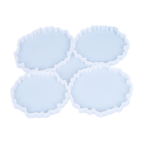 4 i 1 Krystal Epoxy Resin Coaster Bakkeforme Agat Geode Resin Forme Coaster Fremstilling Tilbehør Kontor Hjem Dekoration