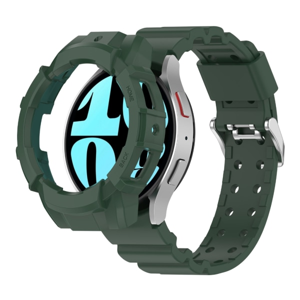 Silikonrem Vattentätt armband + case kompatibel för Watch 6 44 mm Smartwatch Fashionabla band anti-scratch Armband Gray