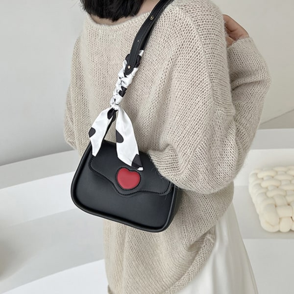 Kvinnor Mjukt läder Axelväska Koreansk Stil Crossbody Bag Enkel Messenger Bag Dam Casual Underarm Bag Liten Sling Bag White