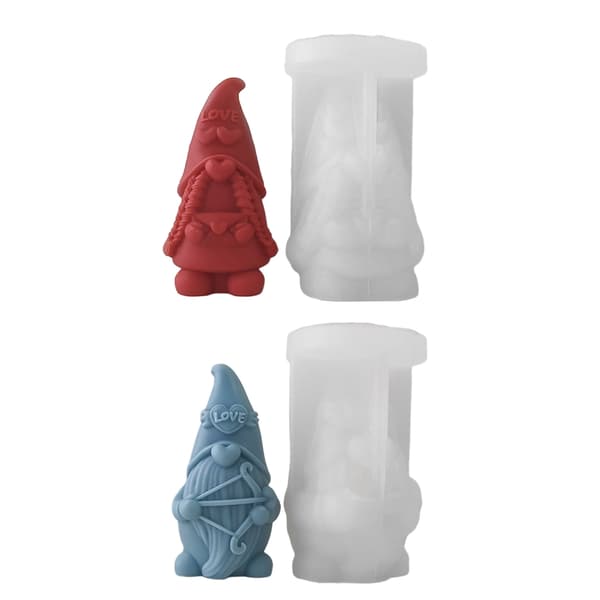 Kærlighedshjerte Gnome Silikoneforme Epoxy Resin Form Nonstick Håndværk Lysform Combination