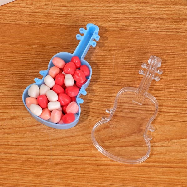 Violin Design Snack Box Multipurpose Kosmetik Rejsebeholder Til Fest Clear