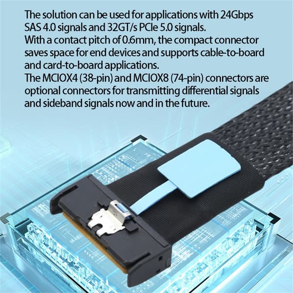 Høyhastighets PCIe Gen5 Splitter Kabel Server Datakabel Effektiv 50cm