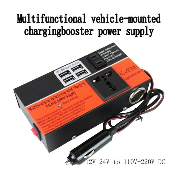 Strømomformer for lastebil, billaderadapter, konverterer 12V/24V til 110V/220V