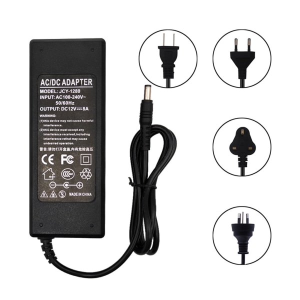 12V 1-10A AC/för DC Adapter Switch Power för LED Strips 5,5x2,1-2 US 6A