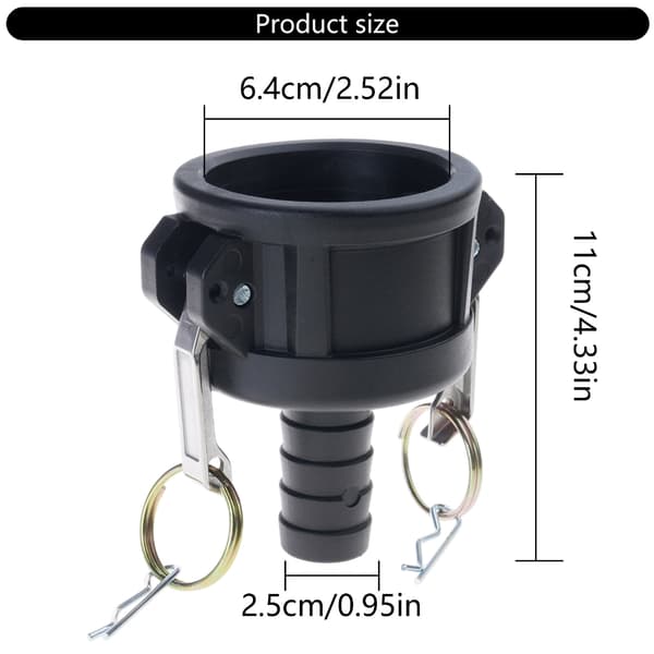 IBC-tankadapter konverterer 2 tommer han til 1 tommer haveslangetilslutning