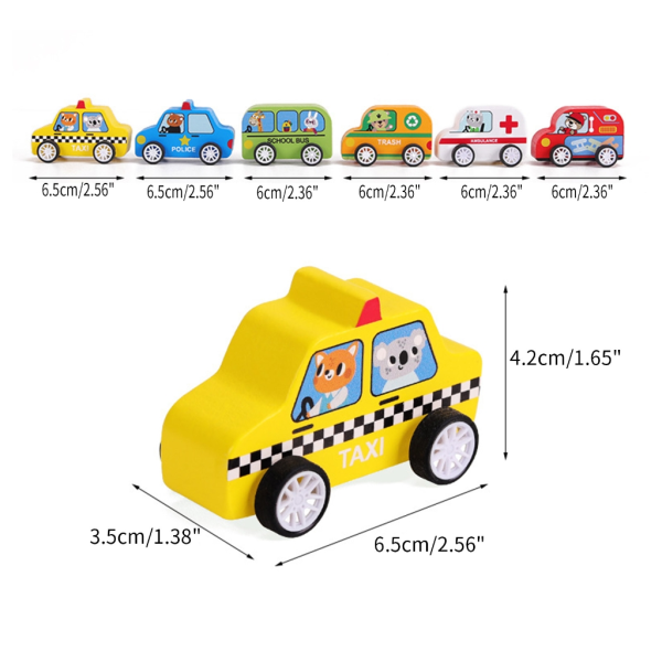 Taxi Ambulansfordon Pull Back Car Early Learning Leksak Modellfordon för pojkar Bilmodell Billeksak för pojkar och flickor