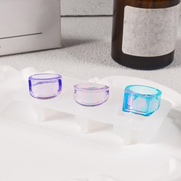 Silikone Ringform Sæt til Smykker Krystal Epoxy Resin 3 Sammenhængende Ringe Form