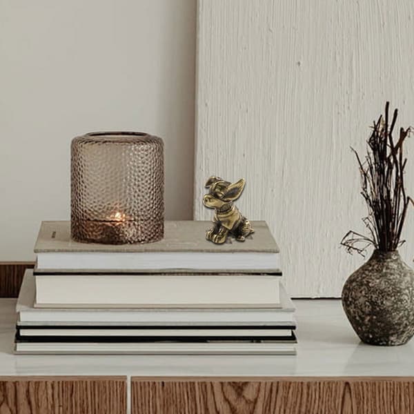 Premium Messing Hundefigur Flott For Dekorativ Og Samlerbruk