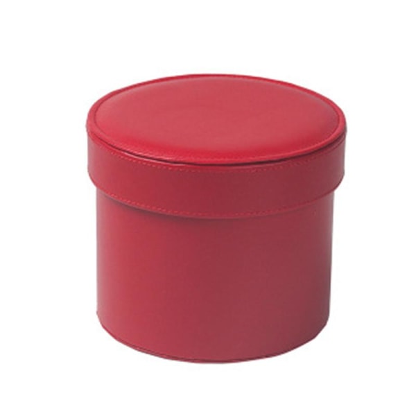 Rund blomlåda i läder med lock Gift Party Favor Packaging Container Red