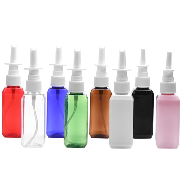 50 ml tomma nässprayflaskor Pumpspruta Mist Nos Spray Återfyllbar buteljering