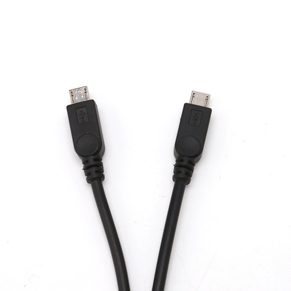 Bærbar 38 cm USB Han Universal Micro USB Dobbelt Han Y Adapter Splitter Kabel