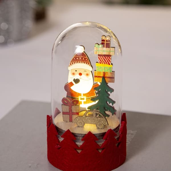 Juldekoration LED Lysande Träprydnader Julklappar Barn Jultomte Älg Snögubbe Soldat Prydnader