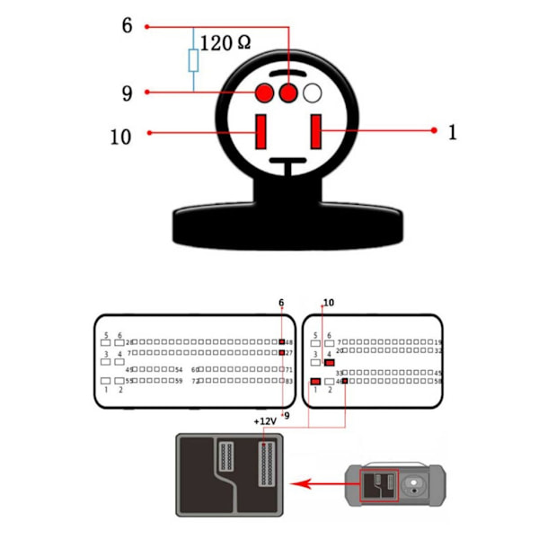 MCU3 Adapterkort Kit för X431 PRO3S+ X431 V+ 307140131 Programmerare TCU Läser