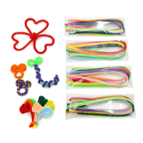 100 st Piprensare Pom Poms Hantverk Vicka Finger Träning Självhäftande Blandade Färger Blandade Storlekar för Konst Hantverk