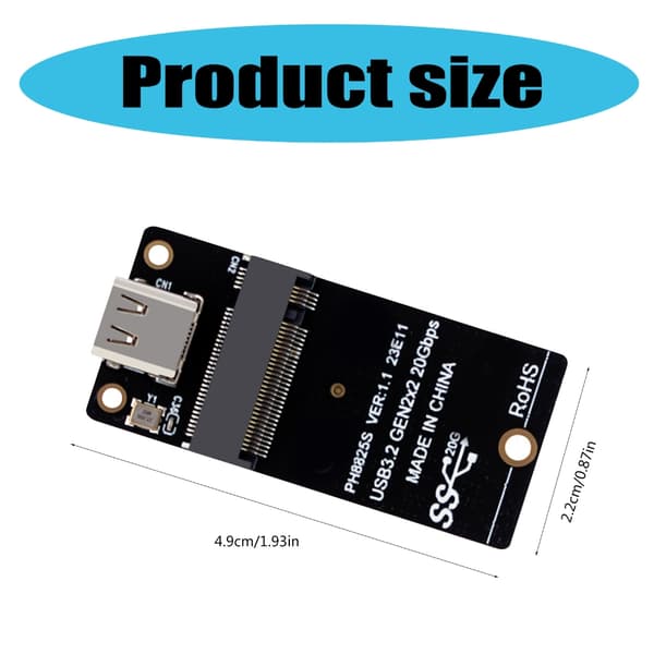 M.2 NVME Adapter Til Type C Risers Board Sterk Kompatibel Stabil Ytelse