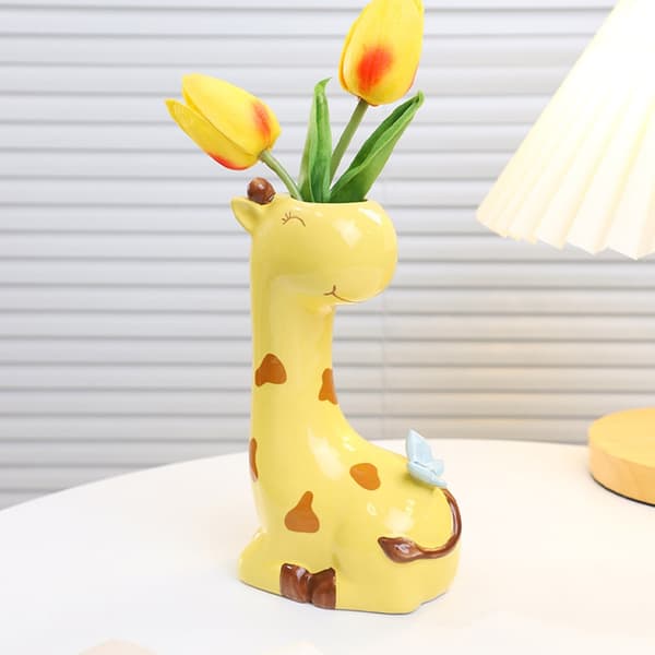 Moderne dekorative vaser midtstykke giraff form keramiske vaser blomstervaser