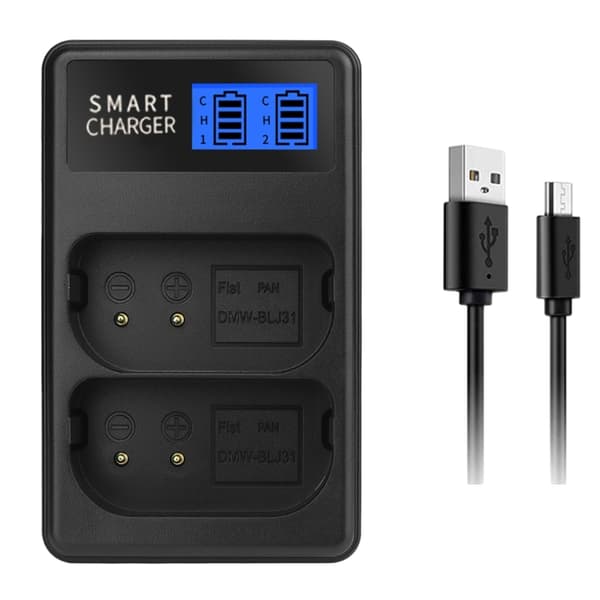 Bærbare LCD Micro USB-opladere til DCS1 DCS1M DCS1R DCS1RM DCS1H Batteri Praktisk Dobbelt Slot Oplader Erstatning
