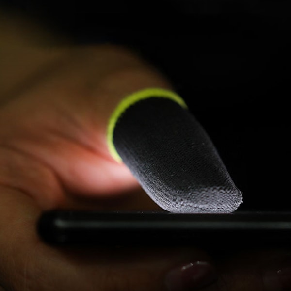 1 par kolfiberfingerfodral Halkfri ventilerande fingerspelhandskar för Android/iOS mobiltelefon/surfplatta