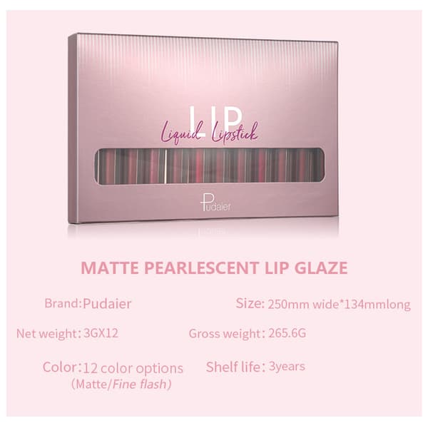 Glitter Flytende Leppestift Langvarig Vanntett Lip Gloss Leppesminke
