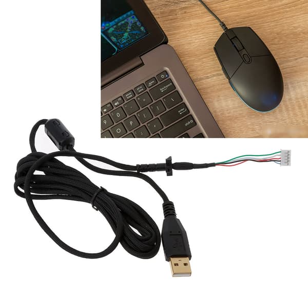 Holdbar nylonflettet USB-musekabeludskiftningsledning til G102