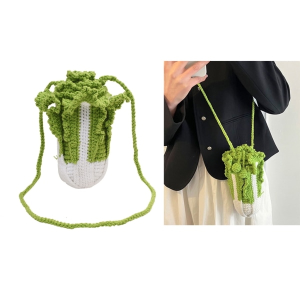 Kvinnor Mode Stickad Cabbage Hit Color Axelväska Crossbody-väskor Kvinnlig Casual Mini-väska Axelväska