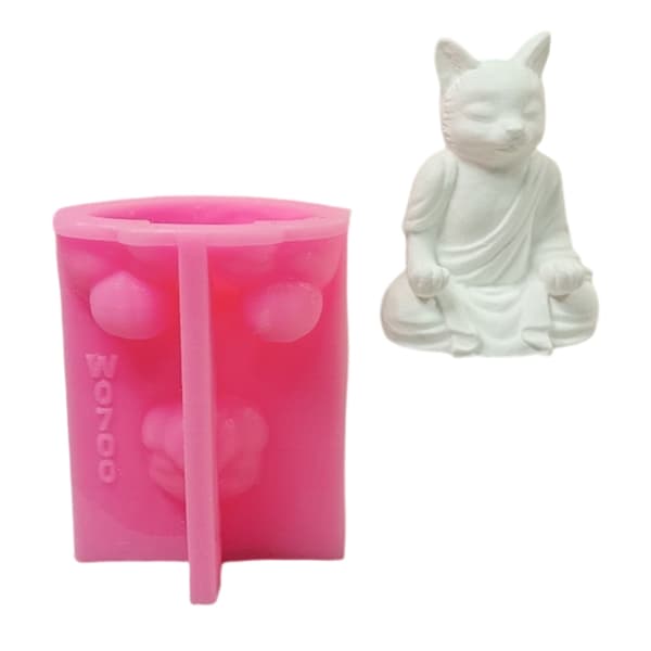 Meditationskatter Form Silikonformar Ornament Gjutformar Gipsformar