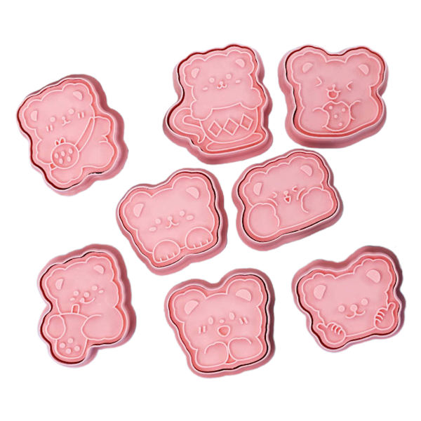 Söta DIY-kakformar i plastmaterial, björnformade baktillbehör