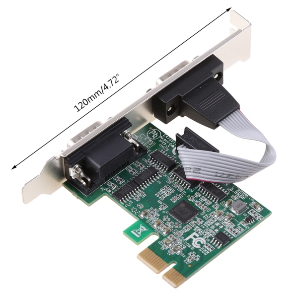 PCIe Dual Serial Expansion Card Chip AX99100 2 Port Industrial DB9 COM RS232 Converter Adapter Controller för stationär PC