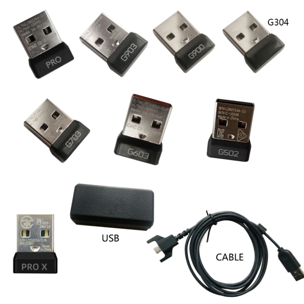 Original USB mottagare USB -signalmottagare-adapter för Logitech G502 G603 G900 G903 G304 G703 GPW GPX trådlös mus USB Extension