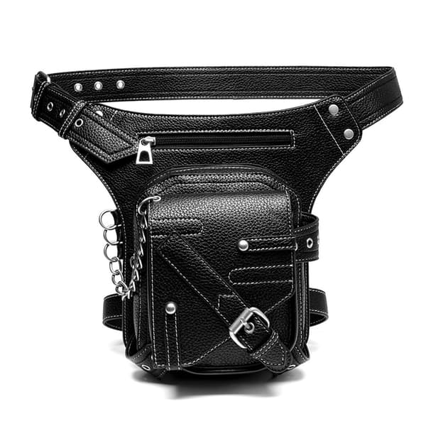 Steampunk Midjeväska Gotisk Retro Motorcykel Läder Väskor Crossbody Axelväska