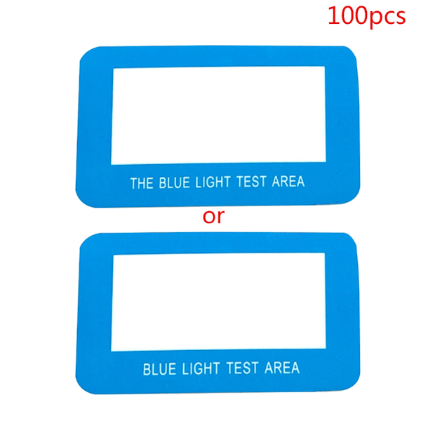 100 Stycken/Set Papper Anti-Blått Ljus Glasögon Lins Testkort Polariserade Solglasögon Testkort Kontrollera Glasögon Blått Ljus