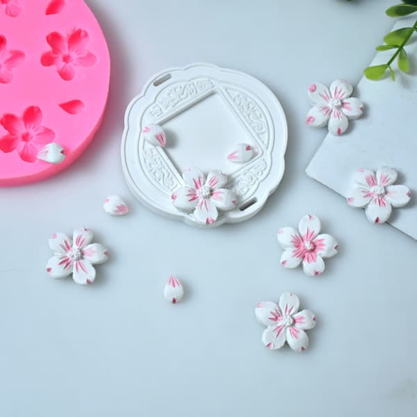 6 Hål Körsbärsblommor-Silikonform Form - Form DIY Epoxi Gips-Mold Doft- Form