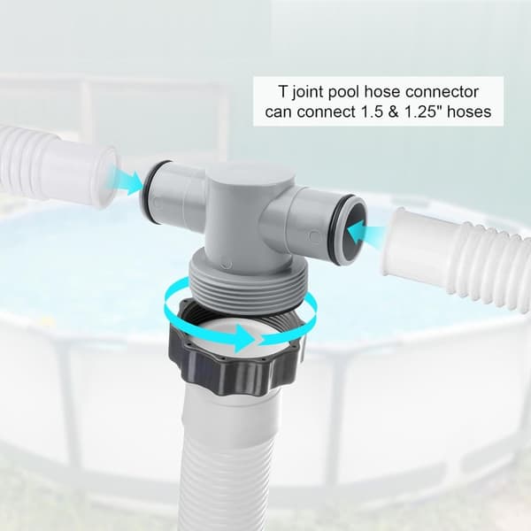 T-formad Poolslangadapter Poolrengöringsutrustning Slangkoppling för Pool