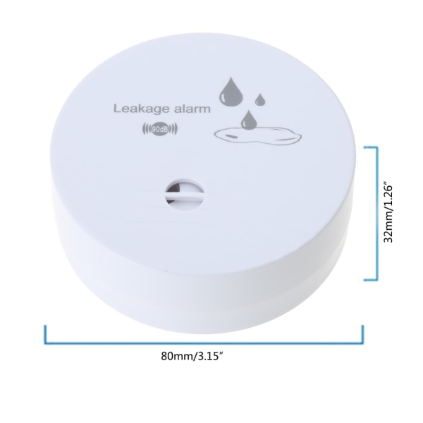 Batteridrivet vattenlarm Vattenläckagedetektorer Vattensensor Hållbar för kökskällare och badrum Skydda ditt utrymme