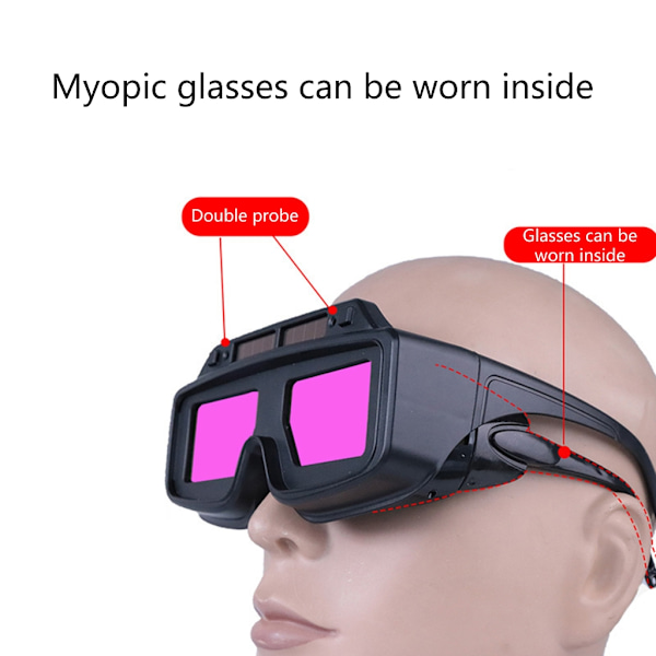 Automatisk mörkläggning Svetsglasögon Svetsglasögon Automatisk mörkläggning Skyddsverktyg Ögonsäkerhet Skyddsglasverktyg för PC-lins