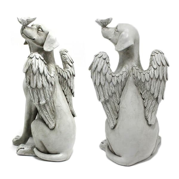 Design Hund Engel Kæledyr Mindesmærke Gravmarkør Hyldest Statue