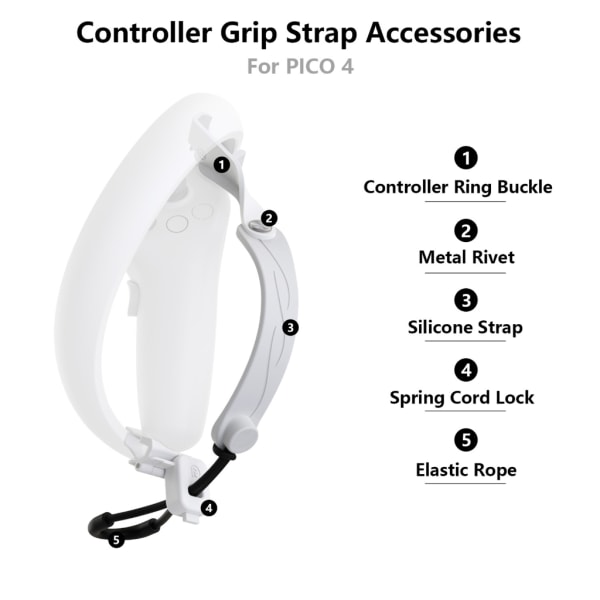 Anti-Throw VR Handtag Grip Straps Tillbehör för Pico 4 VR Gaming Headset Controller Bälten Mjuka TPU handtagsremmar