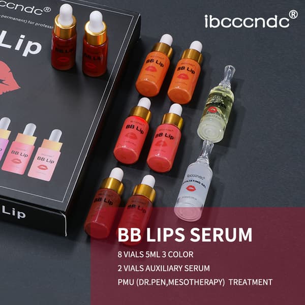8 farver BB Lips Ampul Serum Kit Lipgloss BB Cream Pigment til læbefarvning