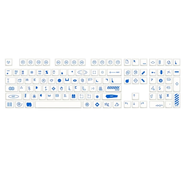 Tangentbordstangenter 108 PBT Blå Skylt Tangentbordstangenter XDA Profil Komplett Set Tangentbordstangenter DyeSubbed Tangenter för Mekaniskt Gamingtangentbord
