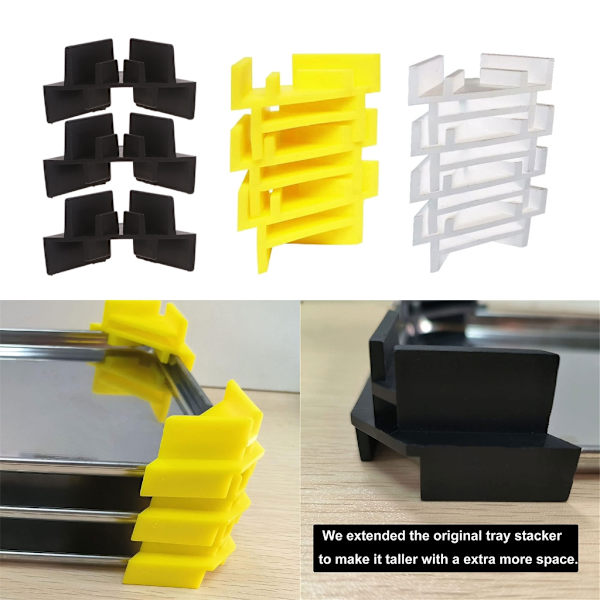 12 stycken platsbesparande brickstaplare Frysbricka Stapelbar brickorganisator Stapelbar brickorganisator Köksbänkskivor Yellow