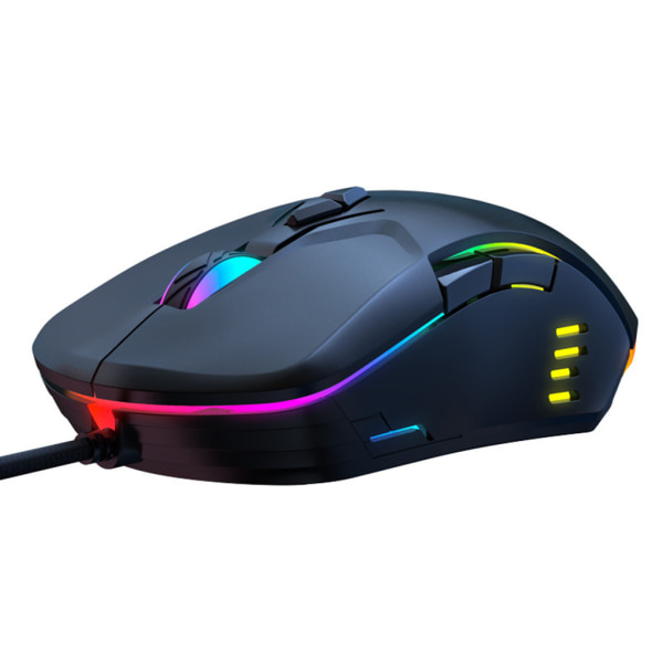 Kablet Datamus Ergonomisk Design Justerbar 6400dpi for PC Kontor og Hjem RGB Bakgrunnsbelyst 7 Taster Kablet Datamus