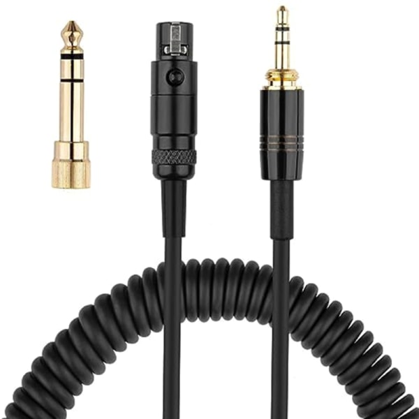 Slitstark lindad kabel med 6,35 mm adapter för Q701/K712/K702/K240/K240 MKII/K141/K171 Hörlurar Klar ljudsladd
